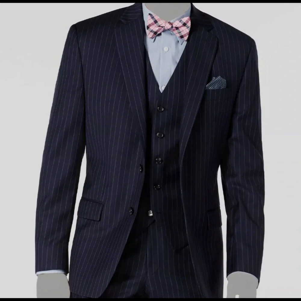 NEW New Ralph Lauren Mens Lattimore Men's Suit Navy Stripe Blazer $450